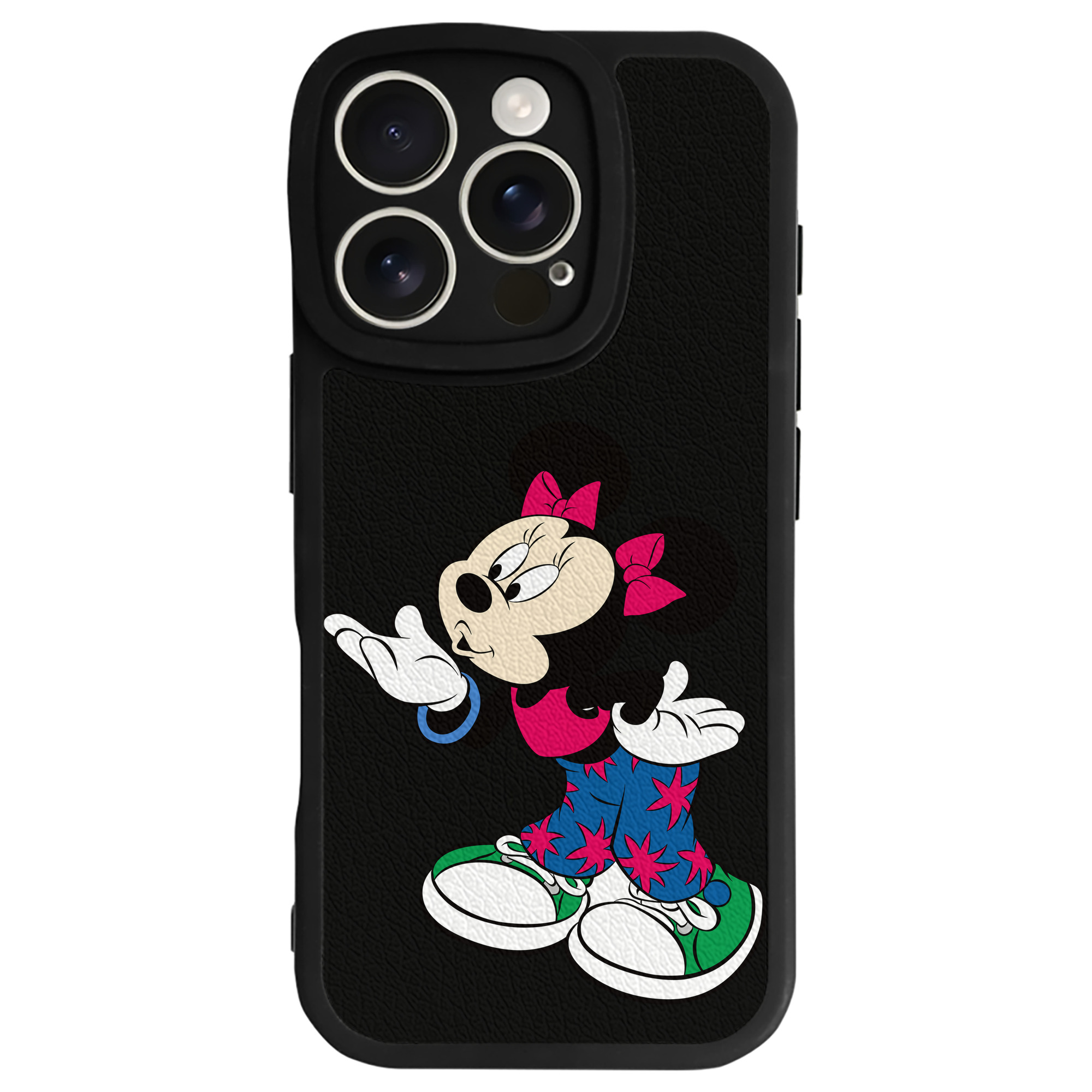 （画像用） ミッキーマウス Mickey Mouse 【iPhone 16シリーズ対応】シリコンスマホケース（レザー調） 材質：シリコン